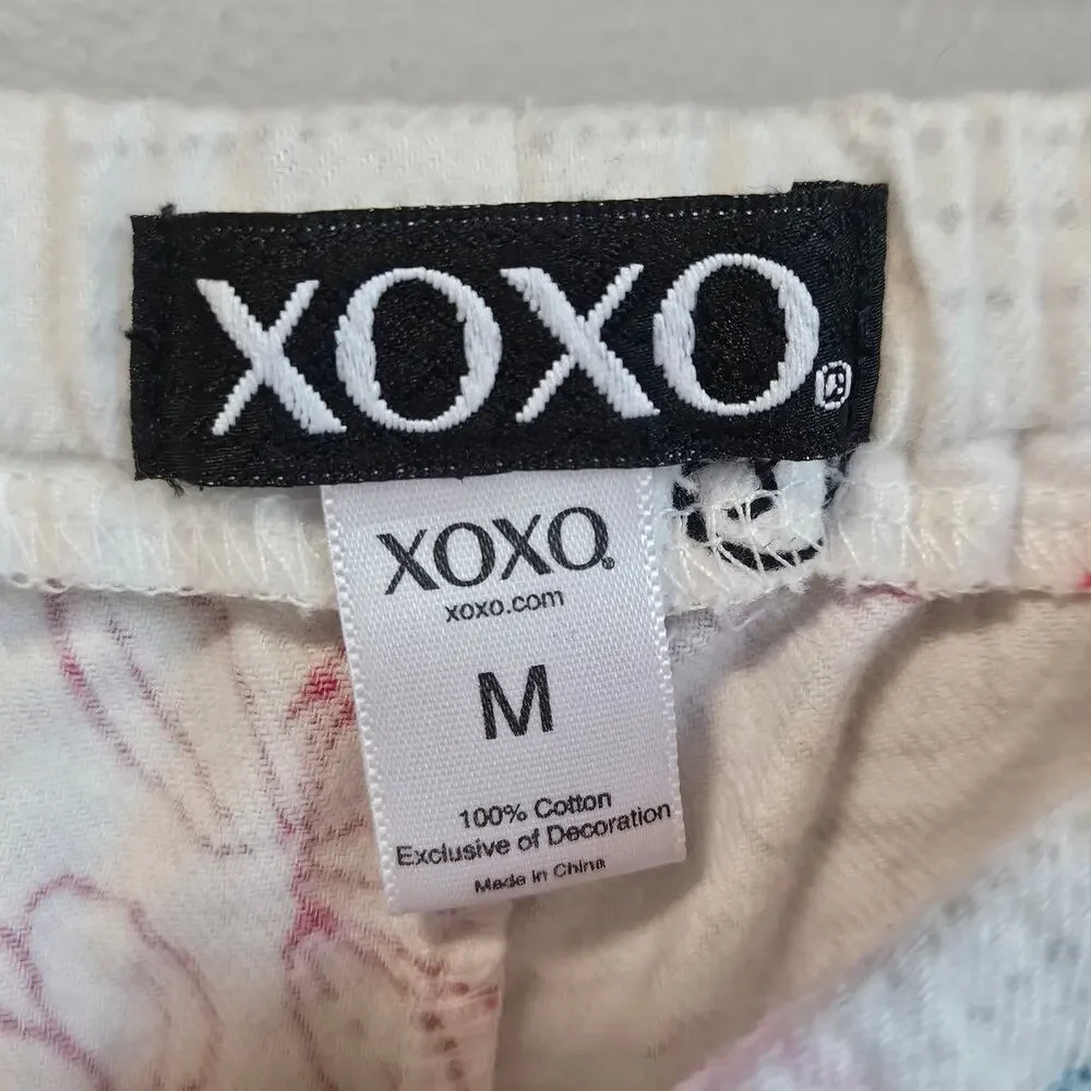 XOXO Womens Flannel Pajama Pants Size‎ M Y2K Lounge 100% Cotton Lace Trim Soft